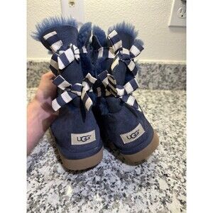 UGG Australia Bailey Bow II Womens 10 Shearling Boots Blue Winter Snow 1002954
